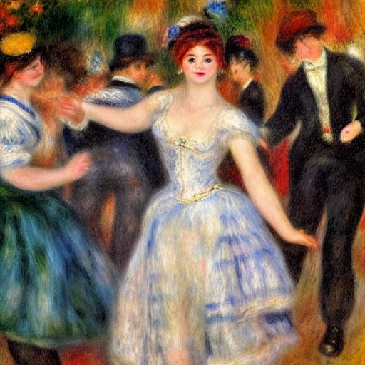 A Woman, Art By Pierre - Auguste Renoir, Style Of Bal Du Mou...