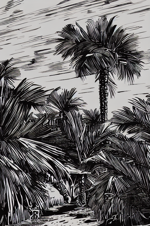 Art By Brian Reedy, A Beautiful Black Ink Linocut Print Of A...