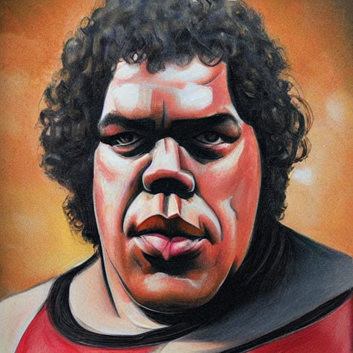 Portrait Of Andre The Giant In The Style Of Studio Ghibi