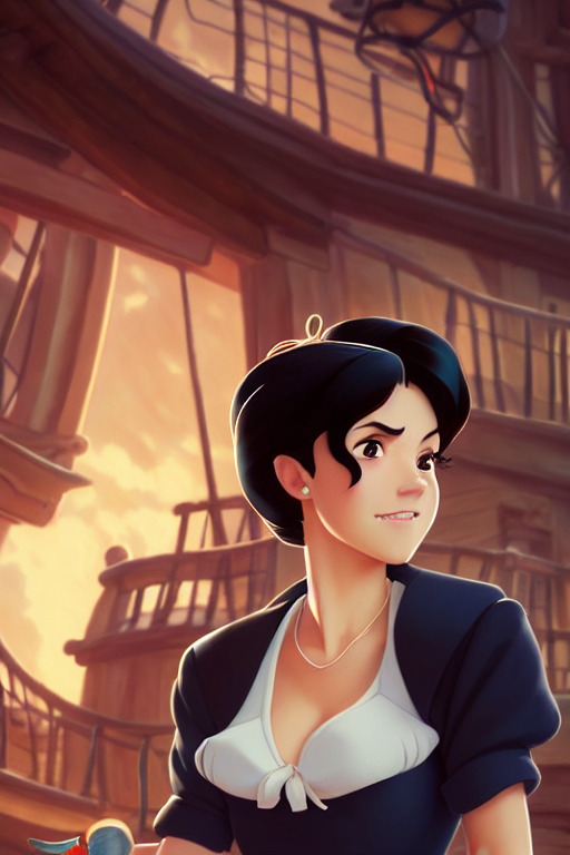 Animation Still Frame Of An Attractive Female Pirate Short...
