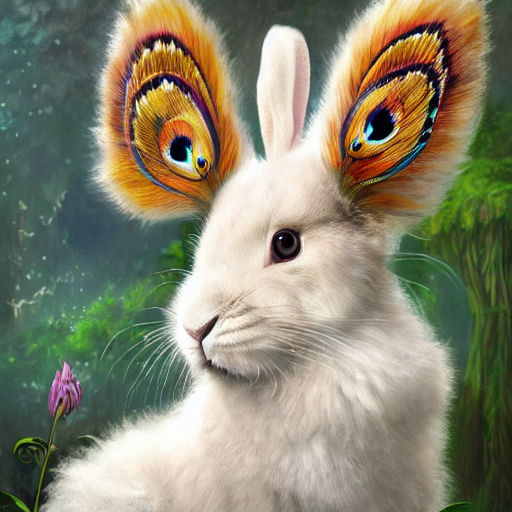 Cute Fluffy White Baby Lop Eared Bunny Rabbit, Cat, Lion Hyb...