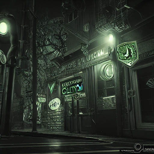 Cthulhu, Neon Lighting, Noir, Digital Photography, Intricate...