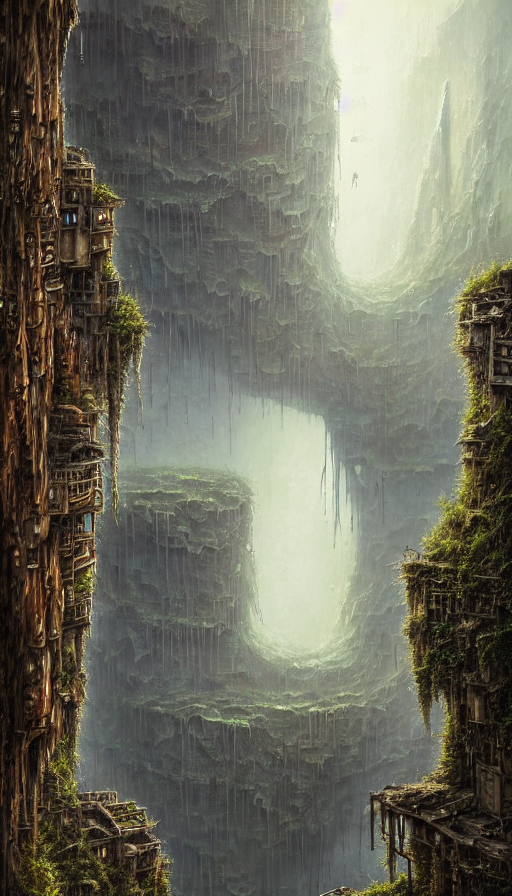 A Beautiful Very Detailed Painting Of City Building Unfinish...