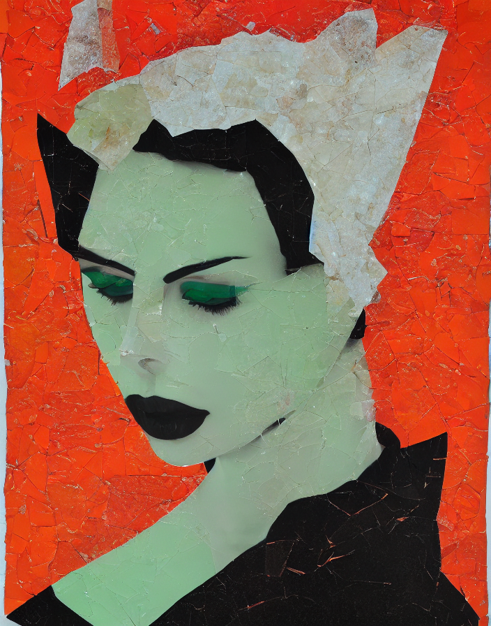 Languid Temptation. Minimalistic Paper Collage With Shattere...