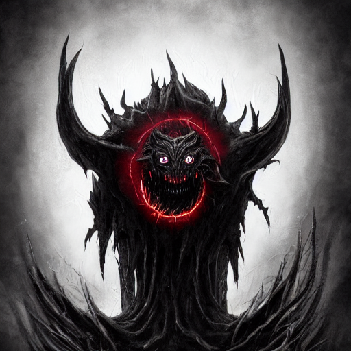 A Void Beast With Shadowy Tendrils And Piercing Red Eyes Cre...