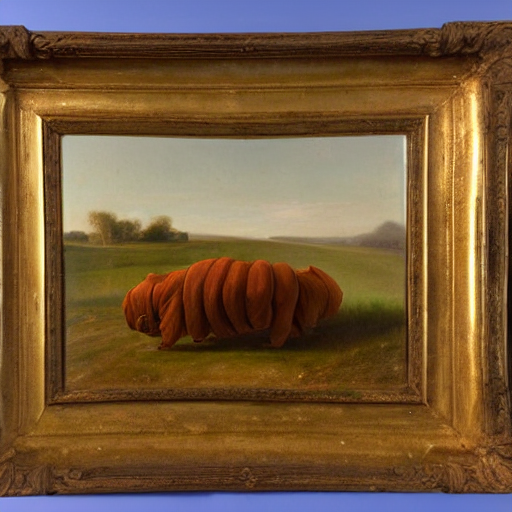 Oil Painting By George Stubbs Of A Large Tardigrade In A Fie...