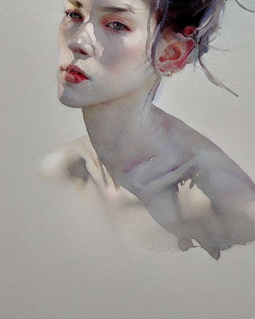 Beauty Portrait, Joyful, Minimalist, Cool White, Cast Shadow...