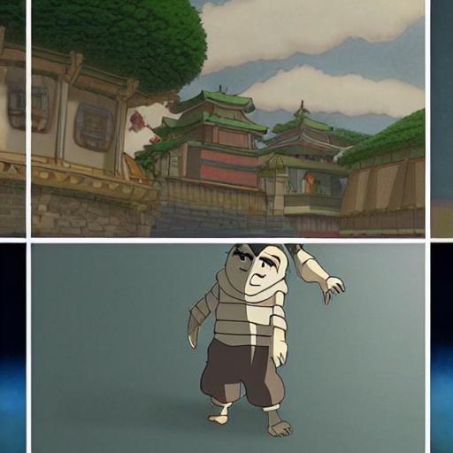 Sun Wu Kong In Spirited Away, Studio Ghibli, 2 D Animation S... — Stable Diffusion AI Prompt: sun wu kong in spirited away, studio ghibli, 2 d animation screenshot, hayao miy...