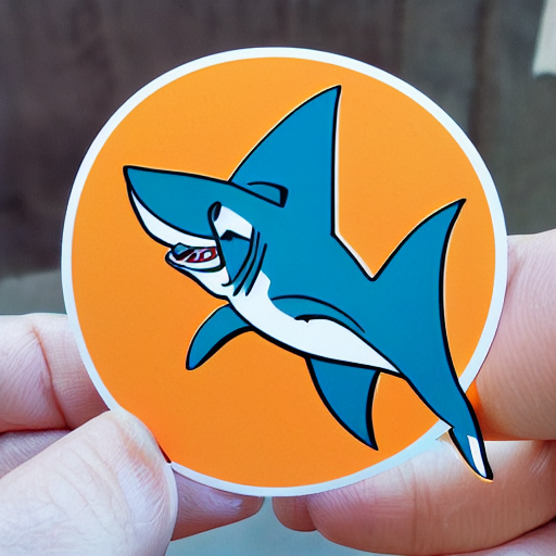 Die Cut Sticker Of Cartoon Friendly Shark