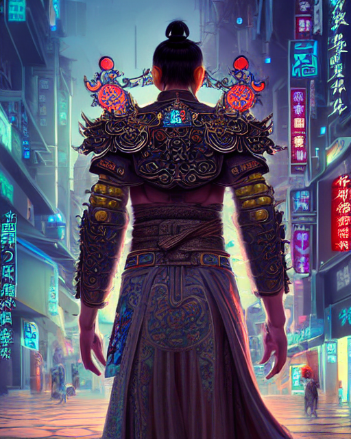 Xianxia Hero   3 Walking In Cyberpunk Street, Ornamental, In...