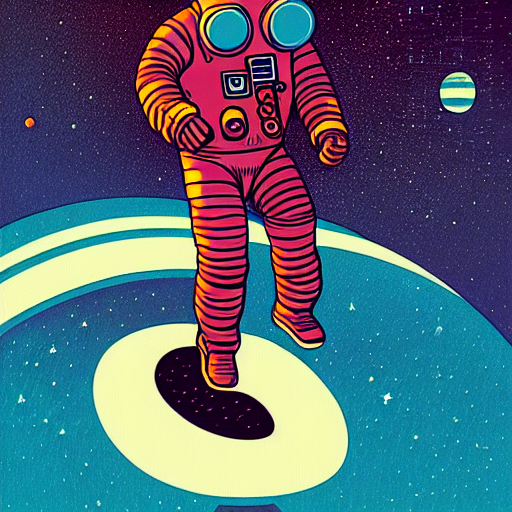 Astronaut Doing The Moon Walk Backwards By Kilian Eng