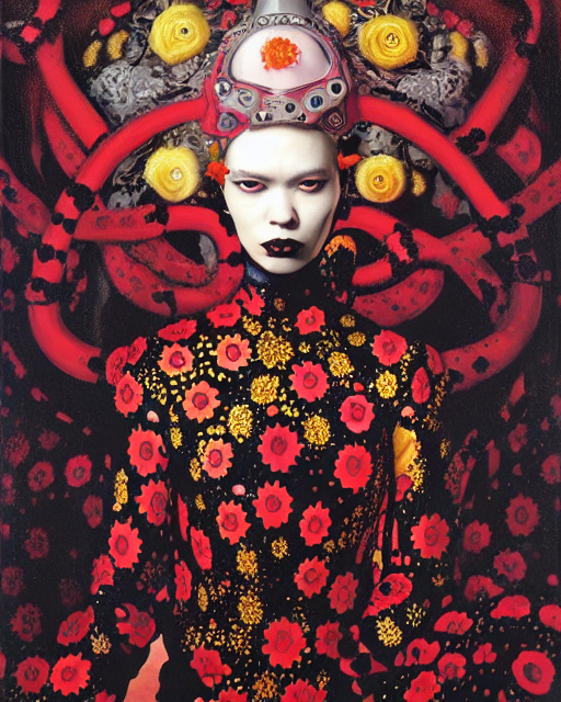 Portrait Of A Medieval Warrior Yayoi Kusama, Goth Punk, Flor...