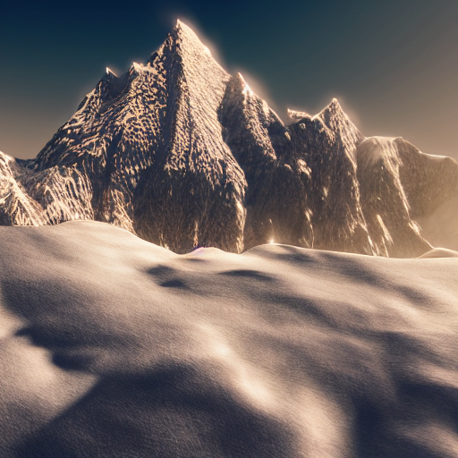 Mountain Range, Snow, Sunny Day, Cinematic, Trending On Arts...