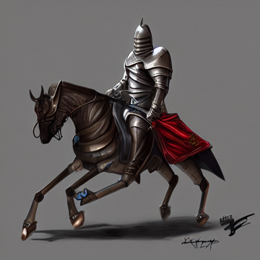 A Knight In Armor Riding A Bicycle Horse With Training Wheel...
