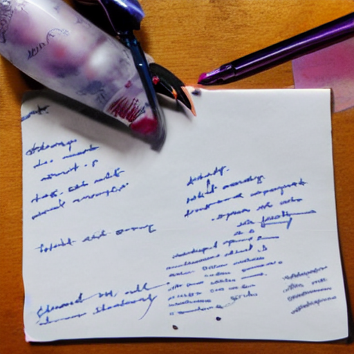 Written Note With Scribbles Of Spiders