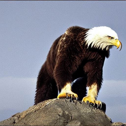 A Photo Of A Bald Eagle And Grizzly Bear Hybrid Creature