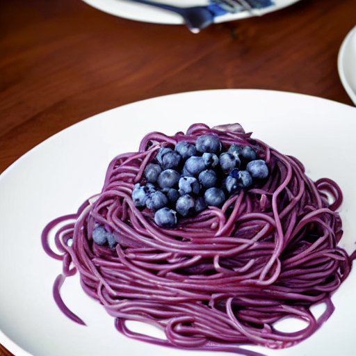 Blueberry Spaghetti, Blueberry Pasta, Spaghetti Containing B...