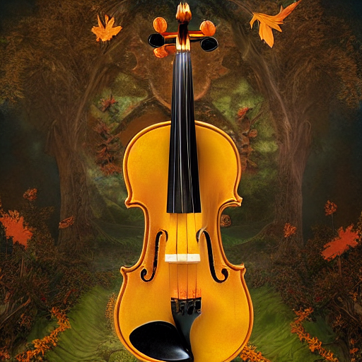 A Magical Violin Made Of Marble, , 8 K, Matte Painting, Earl...