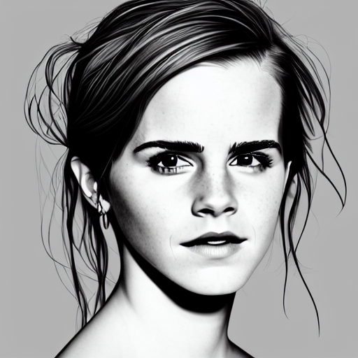 Minimalist Line Art Of Emma Watson, Digital Art Trending On... — Stable Diffusion AI Prompt: minimalist line art of emma watson, digital art trending on artstation