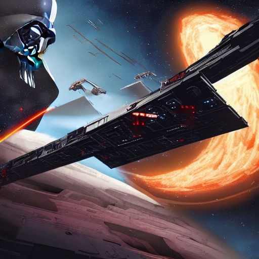 Detailed Digital Painting Concept Art Of Darth Vader Fightin... — Stable Diffusion AI Prompt: detailed digital painting concept art of darth vader fighting droids on a space...