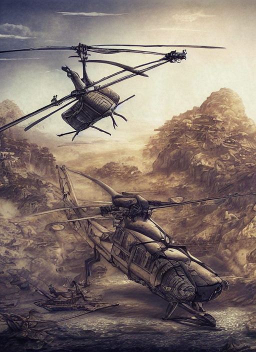 Da Vinci Human Powered Helicopter With A Rocket Launcher, Be...