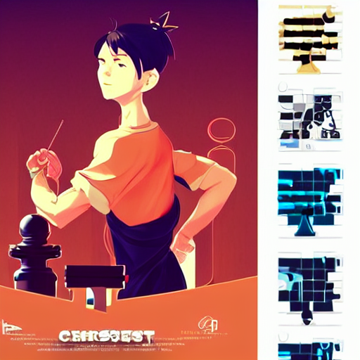 Recruiting Poster Of Chess Board, Clean Cel Shaded Vector Ar...