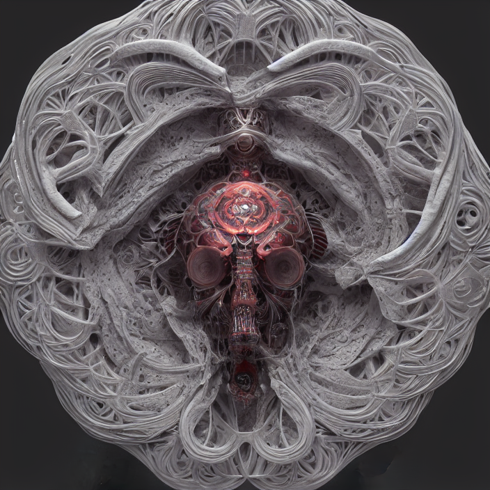 Subsurface Scattering, A Centered Biomechanical Mandala Scul...