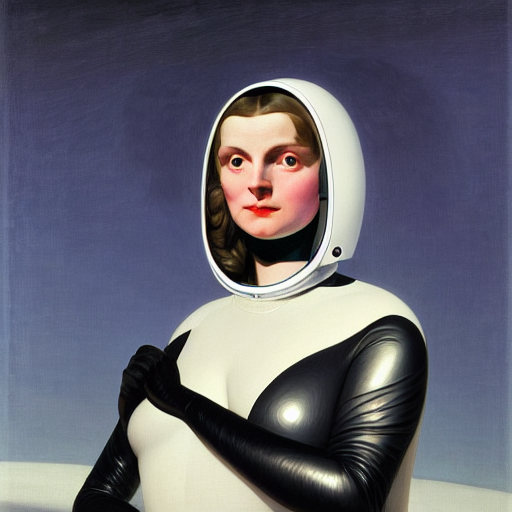 Portrait Of An Angle Woman With Two Wings Wearing Shiny Blac...