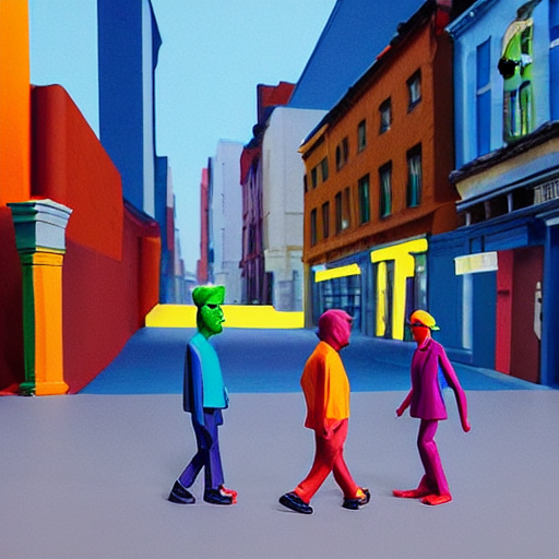 Plasticine Sculptures Of People Walking Down The Street, Str...