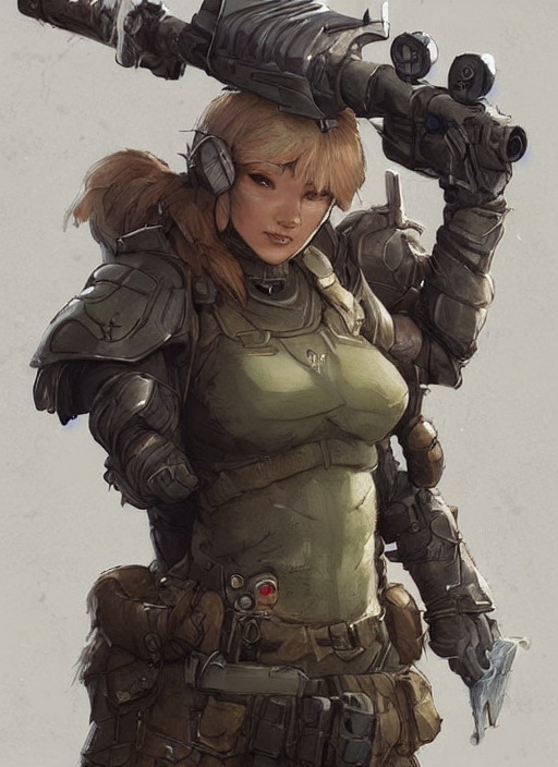 Tabby Cat Wearing Full Military Gear, Art By Artgerm And Gre...