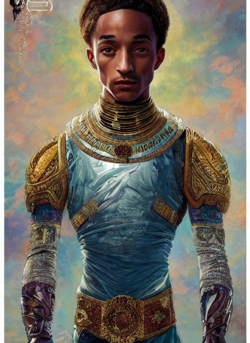 Jaden Smith Symmetrical Portrait As Bald Egyptian Prince, Fr...