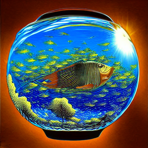Fish Bowl, Coral By Rob Gonsalves