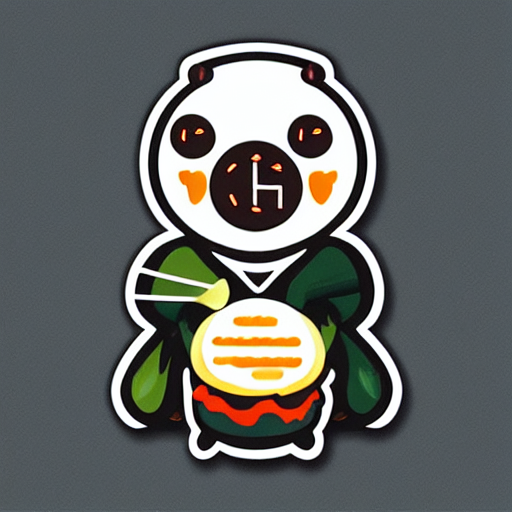 Cute Miss Mascot Macronium Macronium Bayleef Food Sticker Ar...