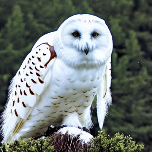 A Photo Of A Snow Owl And Grizzly Bear Hybrid