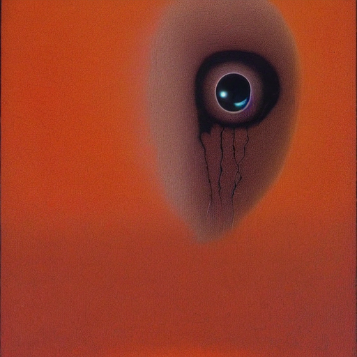 A Brain With Multiple Eyeballs Peaking Out Between The Folds...