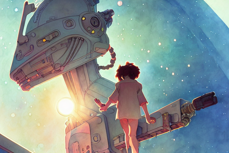 Science Fiction, A Wholesome Animation Key Shot Of Masculine...