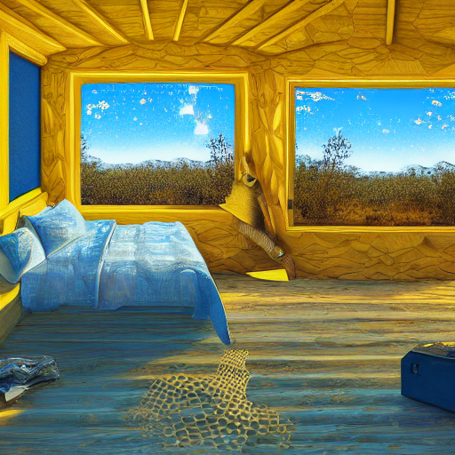 Interior Of A Cute Yellow Pentagon Shaped Honeycomb Themed W...
