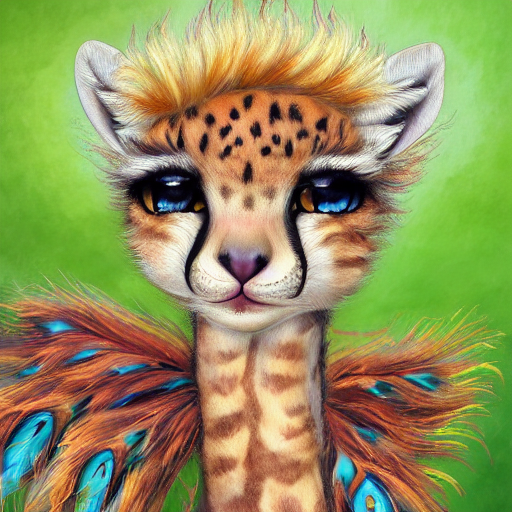 Cute Fluffy Baby Giraffe Kitten Cheetah Hybrid Mixed Creatur...