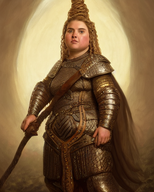 Portrait, Chubby Female Dwarf Queen Wearing Heavy Bronze Bre...