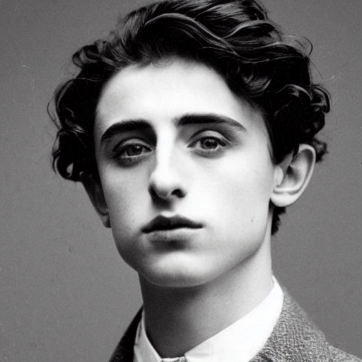 Edwardian Headshot Photograph Of Timothee Chalamet, 1 9 0 0,...
