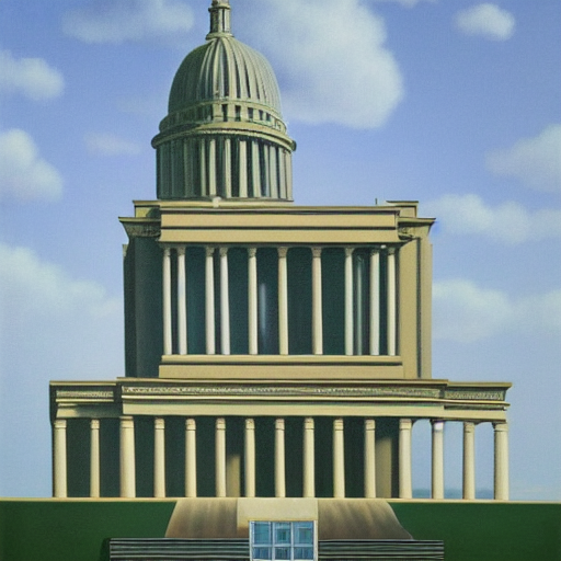 Painting Of The Capital Building By Rene Magritte, Hd, 4 K,...