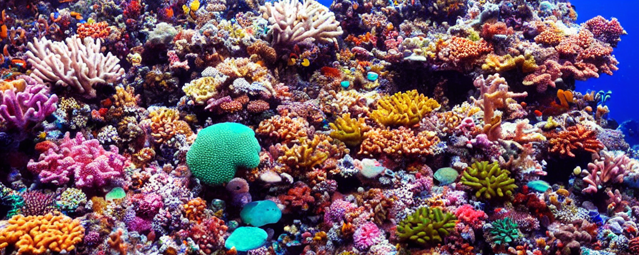 A Photo Of A Coral Reef, Very Detailed, Realistic, Saturated...