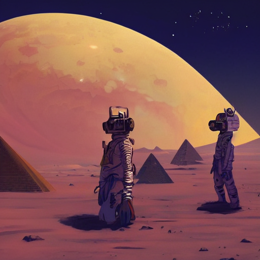 A Beautiful Painting Of Pyramids On The Moon By Nekro And Pa...