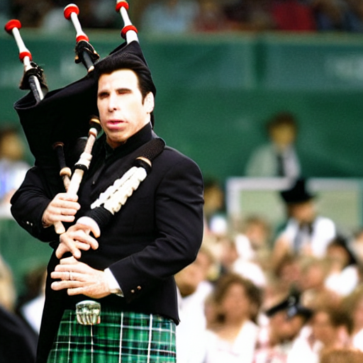John Travolta Playing Bagpipes In A Stadium Full Of Cabbage