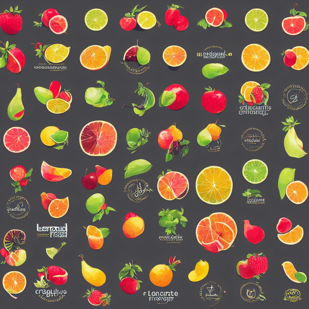 Brand Logo Fruit Company, Elegant, Graphic Design, Colourful