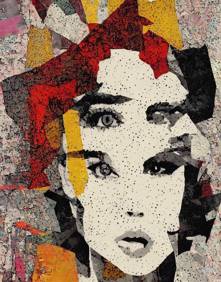 Languid Temptation. Minimalistic Paper Collage With Canvas T...