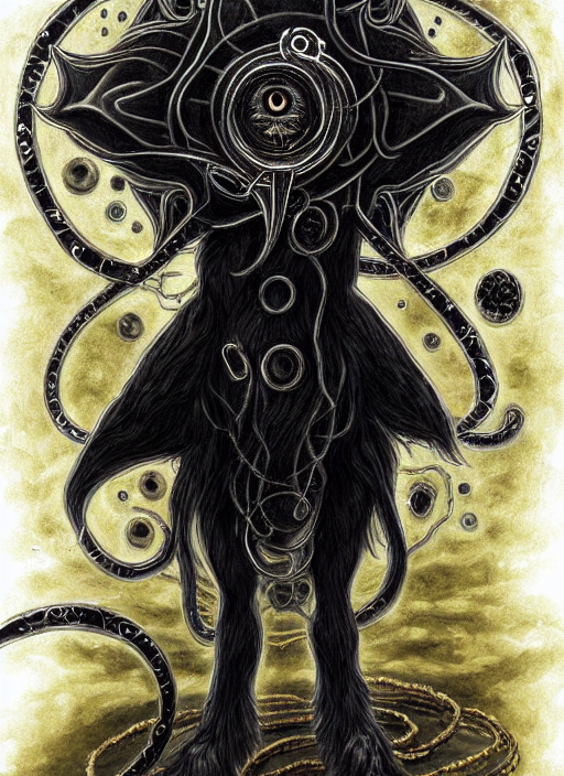 A Portrait Of Border Collie Cultist Of Yog Sothoth Golden Ba...