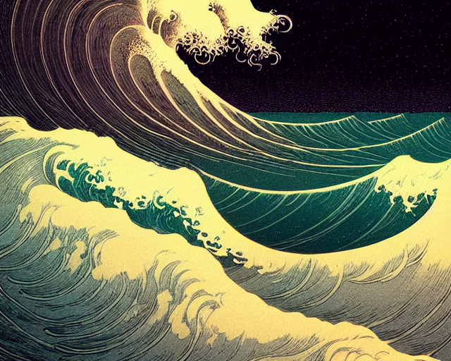 Magnificent Waves, Masterpiece, Dark Sky, Evoke A Sense Of W...