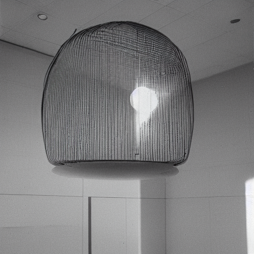 A Bubble Suspended Within A Cubical Cage Realitistic Detaile...