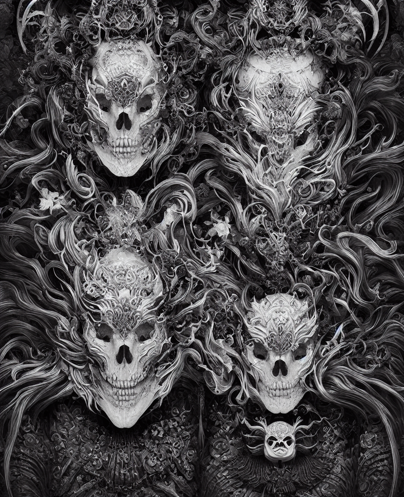 3 D Close - Up Coherent Symmetrical Aesthetic Satanic Goddes...